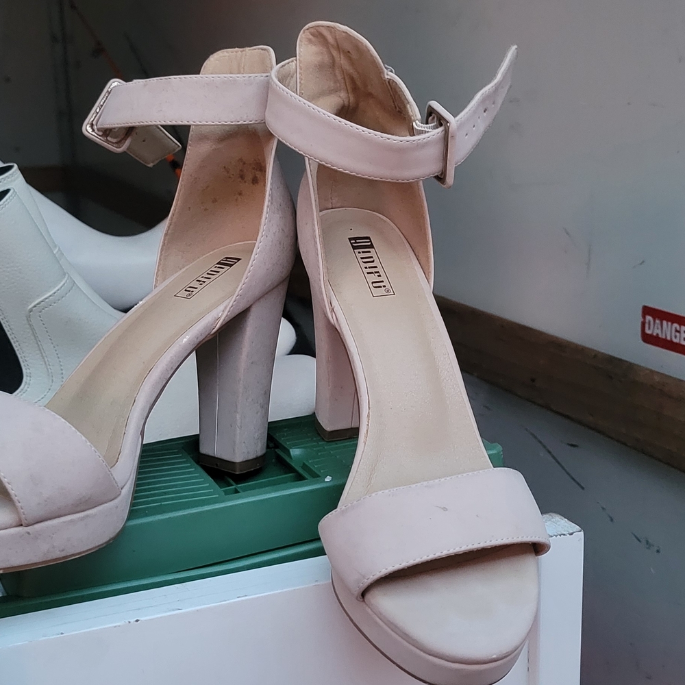 Aldo Cream Heels with Stiletto and Ankle Strap